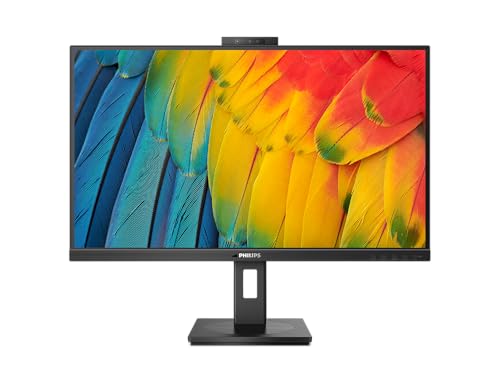Philips 27B1U5601H - 27 Zoll QHD Monitor, 5 MP Webcam, höhenverstellbar, Lautsprecher (2560x1440, 75 Hz, HDMI, DisplayPort, USB-C, RJ45, USB Hub) schwarz