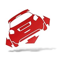 Adesivo PEUGEOT 208 DOWN OUT DUB JDM TUNING - Rosso, PVC Prespaziato Per Lunotto Auto, Cm 12 - 4