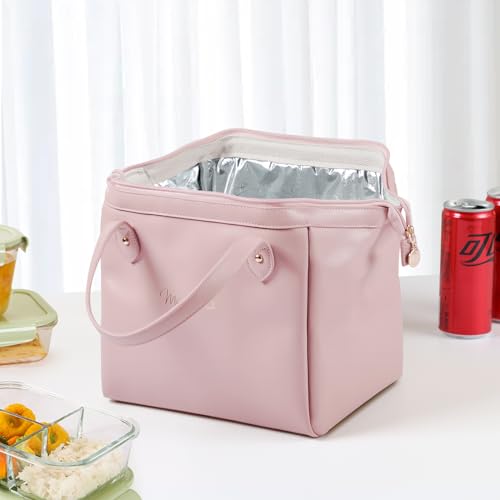 Meibooch WCB-240319 Insulated Lunch Bag For Women, Portable Leakproof Cooler Bag Pu Leather Lunchbox Lunch Tote Bags thumb #1