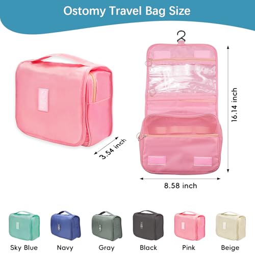 Exquisite Travel Bag for Ostomy and Colostomy Supplies - The Ultimate Choice for Post - Surgery Individuals, Featuring Hanging Setup and Stylish Covers Tailored for Women (Pink)4