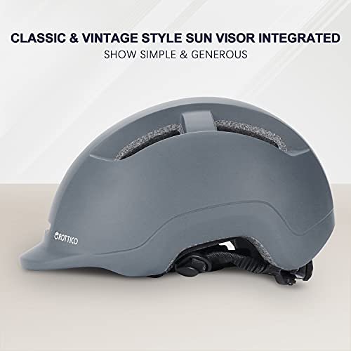 Grottico Adult Bike Helmet With Light - Dual Certified For Bicycle Scooter Skateboard Road Cycling Skating Helmet #TOP4