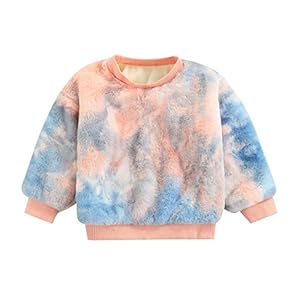 Yumeng Peuter Baby Meisjes Jongens Sweatshirt Lange Mouwen Pluche Pullover Tops Herfst Winter Kleding (Multi-Color C, 4…