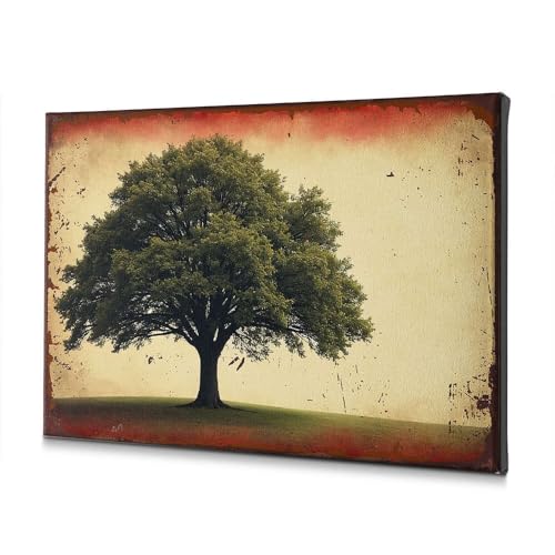 Décoration murale de Pâques arbre solitaire 40x60cm mur blanc vide
