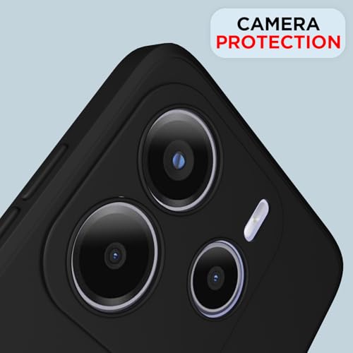Image of Outlouders Back Cover for Redmi Note 14 5G | Camera Protection | Durable Soft Matte Silicone Bumper Case (Black)