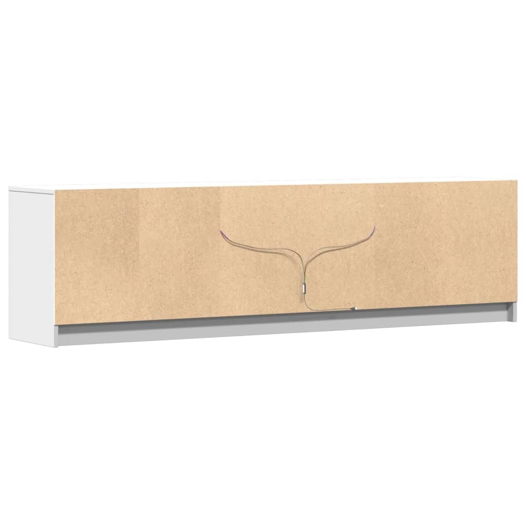 Générique Meuble TV avec LED Blanc 180x34x50 cm Bois d'ingénierie Meubles Meubles TV (Poids 35.7KG)