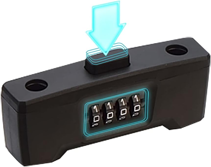 4 Digit Reseable Combination U Lock/d Lock for Bicycles/Glass Door Lock Heavy Duty Protection Long Gate Padlock (Color : Blue) (Black)