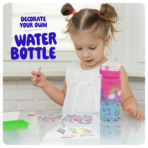 Dan&Darci DD-114 Decorate Your Own Glow-In-The-Dark Water Bottle Kit For Girls - 4 5 6 7 8 Year Old Girl Birthday Gift Ideas thumb #8