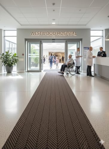 Image of Vivid Anti Slip Door Mat, Floor Mat for Living Room with Anti Slip Backing, Anti Skid Door Mats for Home, Kitchen, Entrance, Hospital, Bathroom Mat [Size 2x4 feet, Color Brown]