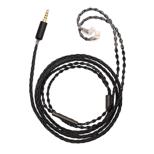 Image of Yongse 2PIN /MMCX /TFZ /QDC IEM Headphone Replacement Cable, 6N OCC 4ft Upgraded Stereo 3.5 /4.4mm Balanced Jack, Silver Plated 8 Strand Earphone Earbuds Audio Extension Cord - QDC 3.5mm with Mic