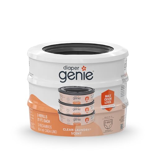 Diaper Genie Bags Refills 270 Count (Pack of 3) Clean Laundry Scent | Diaper Pail Refills with Max Odor Lock | Holds up to 810 Newborn Diapers by Diaper Genie - Used condition - US$16.83