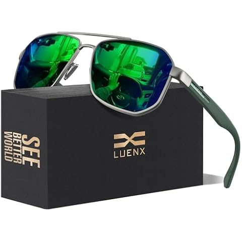 LUENX Square Aviator Sunglasses Cover
