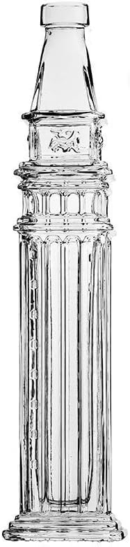 Venice Italy Shape Figure Glass Bottle Decanter, Clear, Decorative Architectural Design