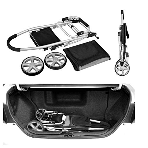 Leichter faltbarer Einkaufswagen für Lebensmittel, wasserdichter Markt-Einkaufstrolley für Reisen mit Sitz/2 Rädern in… – Bild 8