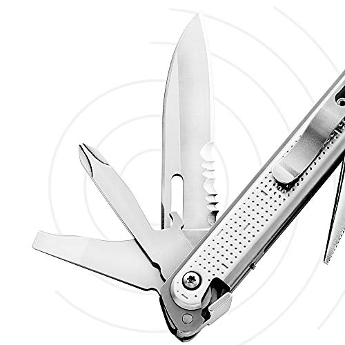 LEATHERMAN, FREE P2 Multitool with Magnetic Locking, One Size Hand Accessible Tools and Premium Nylon Sheath