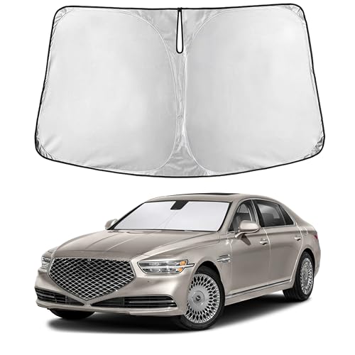 Image of EcoNour Windshield Sunshade Compatible for Genesis G90 2017-2020 2021 2022, Sun Visor for Front Windshield & Window Sun Shade Cover, UV Heat Blocker & Protector, Car Accessories