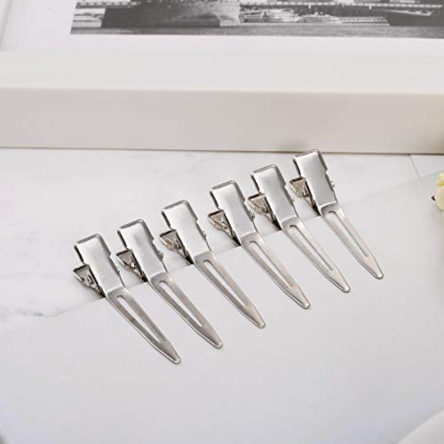 Hicarer 1.75 Inches Single Prong Curl Metal Hair Clips For Dreads Lock Clips Hair Alligator Clips Silver Section Clips Metal Alligator Clips Hair Pins Clips For Hair Extensions (50 Pack) #TOP6