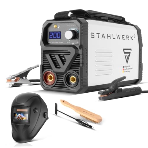 STAHLWERK Soldadora ARC 200 MD - totalmente equipada - Máquina de soldar compacta, ligera, portátil, DC MMA 200 A, IGBT single board, hot start, anti-stick, opción Lift-TIG