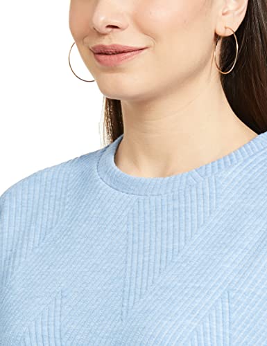 Image of Max Women Polyester Jacquard Boxy Crew Neck Sweatshirt