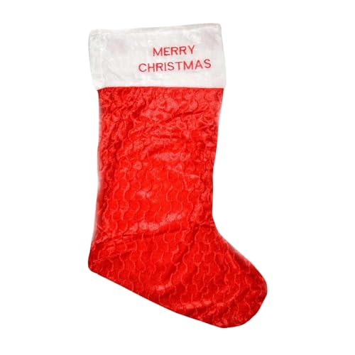 1ABOVE Large Deluxe Red Velvet Stocking, 65cm Long Stocking, Christmas Hanging Sack Xmas Gifts Bag Santa Socks Christmas Decorations
