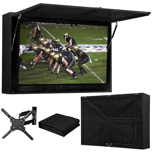 janiry Outdoor TV Enclosure, Solid Wood Outdoor TV Cabinet with