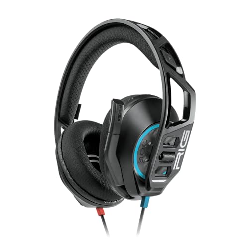RIG 300 PRO HN Nintendo Switch Gaming Headset – Switch, Switch 2, PS5, PS4, Xbox Series X, Xbox Series S, Xbox One, Mobile & Laptop with 3.5mm - Flip-to-Stow Mic, 40mm Speakers – Black/Blue/Red by RIG - Used condition - US$14.44