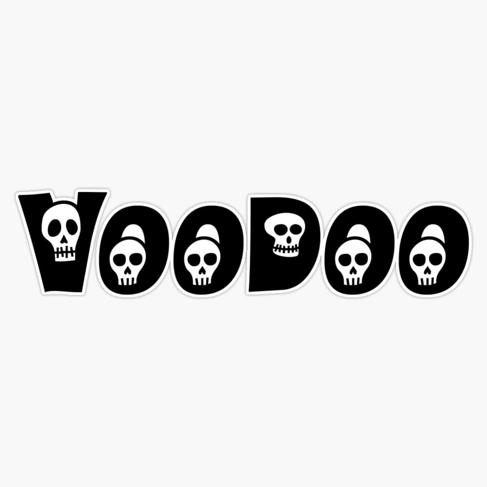 Voodoo (Black Text) Sticker Vinyl Bumper Sticker 6 Mil Thick - Size 5"