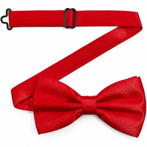 Vyxoran Mens Solid Pre-Tied Bow Tie Adjustable Formal Tuxedo Bowtie for Men Satin Neck Bow ties for Wedding Party Business