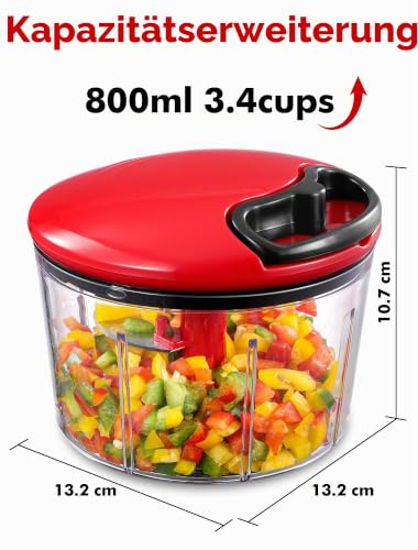 GDL Zwiebelschneider mit Seilzug,800ML Zwiebel Zerkleinerer Gemüseschneider – Ansicht 5