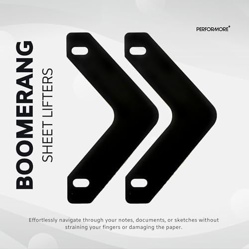 Boomerang Sheet Lifters, Durable, Flat Triangle Shape, 11" x 6", Black, Protect Sheets from Tearing and Curling, Fit Standard 3-Ring Binders, 20-Pack