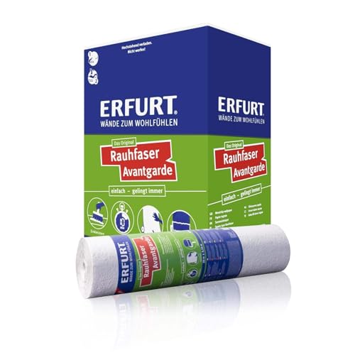 Erfurt Rauhfaser AVANTGARDE Weiß Rauhfasertapete aus Papier und Holzfasern...