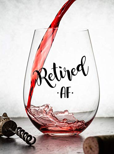 Retirement Wine Glass - Retirement Gifts For Women - Funny Wine Glass Unique Retirement Gift For Mom, Friends, Family, And Coworkers #TOP2