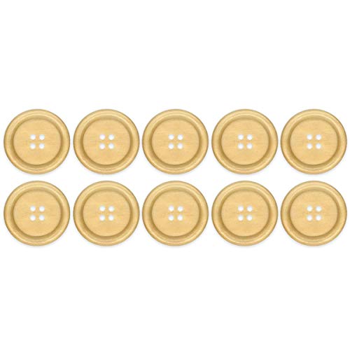 SoulCats® 10 pcs. Boutons en Bois/Jeu de Boutons en Bois Beige, diamètre d'environ 3 cm Cover