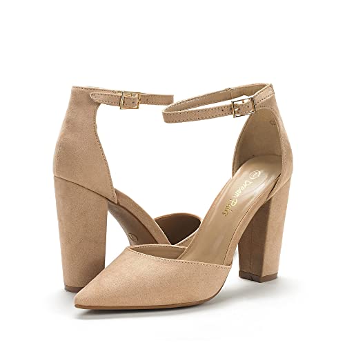 Dream Pairs 61100-COCO- SUEDE-SZ-8 Women'S Coco Pointed Toe High Heels Pump Shoes,Size 8,Nude/Suede,Coco thumb #2