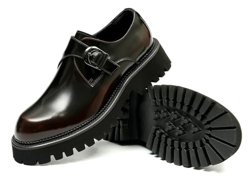 Santimon Mens Loafers Formal Dress Patent Leather Buckle Loafers Fashion Tuxedo Wedding Business Casual Mocasines Comfortable Thick Sole Walking Shoes for Men4