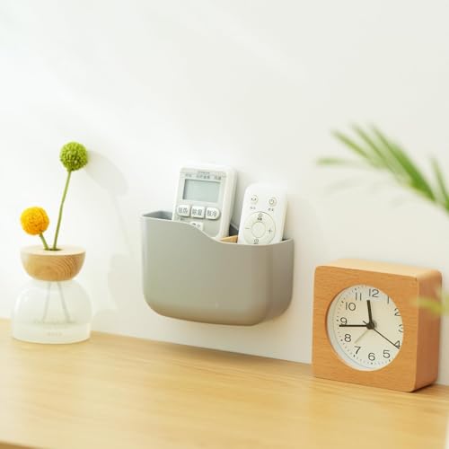 SUNFICON Selbstklebende Fernbedienungshalter, Universal-Halterung für Media-Player, Controller, Wandmontage, Fernbedienung, Organizer, Box, Grau