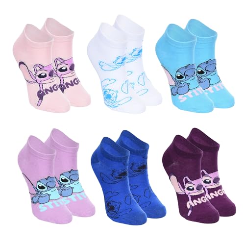 Disney Stitch Calcetines para Mujer, Set de 6 Calcetines Cortos Invisibles Algodon, Regalo para Mujer Niña y Adolescentes | Talla EU 36/38 Disney Stitch Calcetines para Mujer, Set de 6 Calcetines Cortos Invisibles Algodon, Regalo para Mujer Niña y Adolescentes | Talla EU 36/38