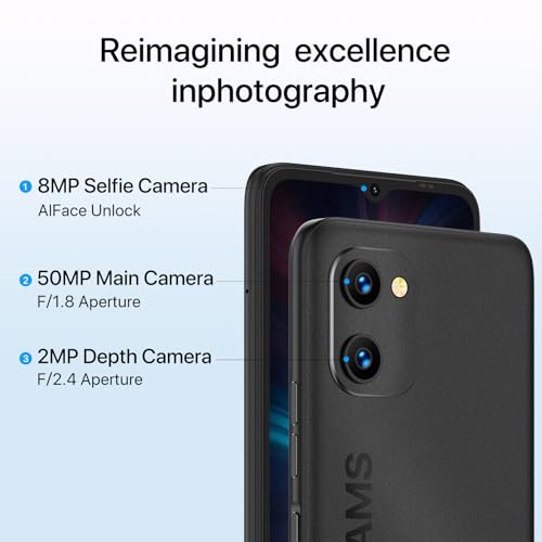 UMIDIGI Mobile Phones, 128GB ROM/2TB TF Phone Unlocked, 50MP Camera,Octa-Core Unlocked Phone Android,6GB RAM, 5150mAh,6.52”HD+Screen,4G LTE SIM Free, Dual SIM Smartphone, Face ID/GPS/OTG-UK Version - Image 3