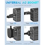 Universal Travel Adapter, 6.0A 30W 5 USB C/A Ports + 2500W AC Outlets, International Power Adapter for All USB Devices, Multi Plugs 110V 220V A/C, European Travel Plug Adapter for 200+ Countries - Image 4