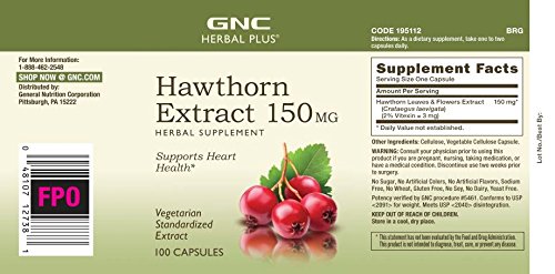Gnc Herbal Plus Hawthorn Extract 150Mg, 100 Capsules, Supports Heart Health #TOP2