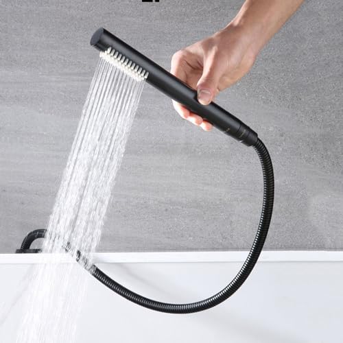Mitigeur de baignoire noir design haut de gamme 3 trous finition mat de qualité