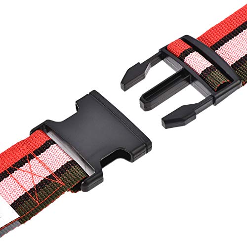 Image of uxcell Luggage Straps Suitcase Belts with Buckle Label, 2x78 2Mx5cm Adjustable PP Travel Bag Packing Accessories, Multi Color (Red Pink Dark Green) 4Pcs