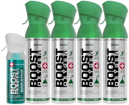 Boost Oxygen Canned 4 Portable 5 Liter Natural Oxygen Canister Bo...