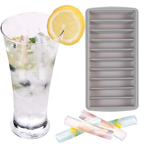 Molde de silicona para cubos de hielo 10 barras gris miniatura 5