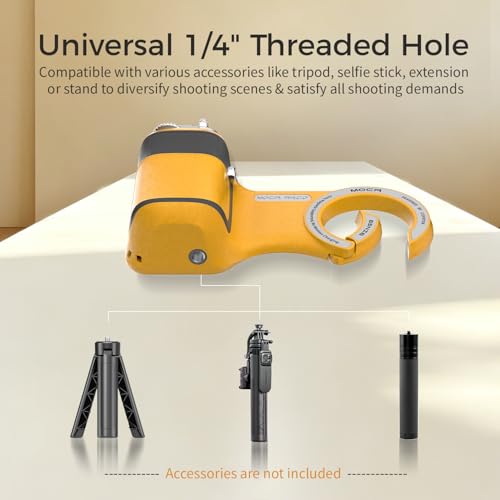 Image of Upgraded Mag-Safe Magnetic Camera Handle Grip with Extended Magnetic Phone Mount with Carabiner & Thumb Rest, Detachable Rechargeable Shutter Remote Compatible with iPhone Pro Max for Video Calls /TK