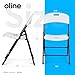 Oline Folding Chair, Indoor Outdoor Plastic Commercial Stackable Foldable Guest Chairs for Events Office Wedding Party Picnic Kitchen Dining, 350lb Capacity (White, 2 Pack)