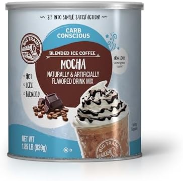 Big Train Low Carb Mocha Blended Ice Coffee Beverage Mix, 1.9 lb (Pack of 1)