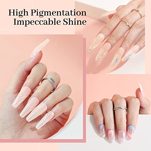 Modelones Dip Powder Translucent Sheer Nude Color, Nail Dipping Powder French Nail Art Powder Pro Collection System For Starter Manicure Salon Diy At Home, Odor-Free, Long-Lasting, No Needed Nail Lamp Cured, 1 Oz #TOP2