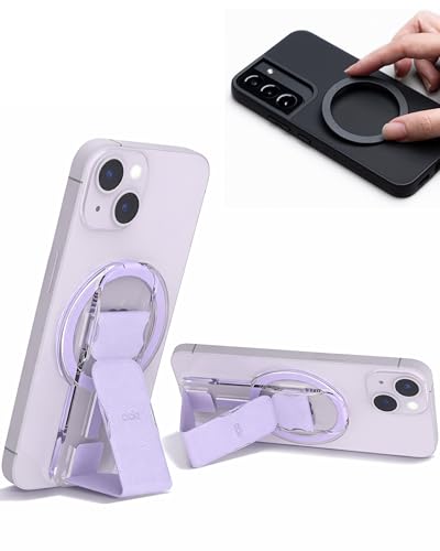 Poignée de téléphone magnétique iPhone 16 lilas idéale pour selfies et appels vidéo
