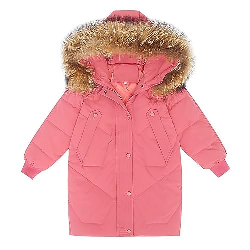 sfdgfhyf Girls' Winter Coat Heavyweight Long Puffer Jacket Insulated Parka with Fu𝐫 Hood Down Jacket Jackets