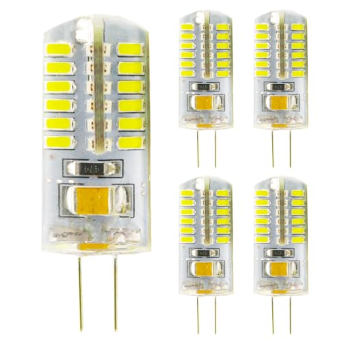 Chao Zan Lampadina LED G4 220V 4W, lampadine senza sfarfallio, Angolo a fascio 360 °, 400 Lumen, Non Dimmerabile (5 Unità, Bianca Fredda)